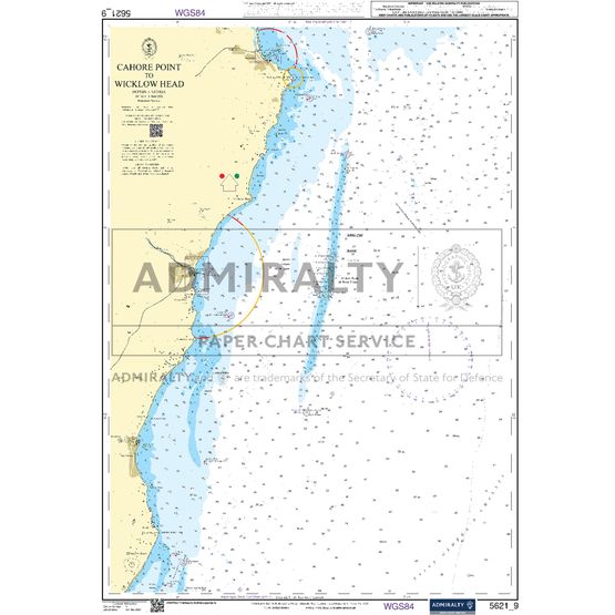 Admiralty 5621_9 Small Craft Chart - Wicklow Head to Cahore Point (East Coast Ireland)