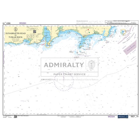 Admiralty 5621_14 Small Craft Chart - Tusker Rock to Dunabrattin Head (East Coast Ireland)