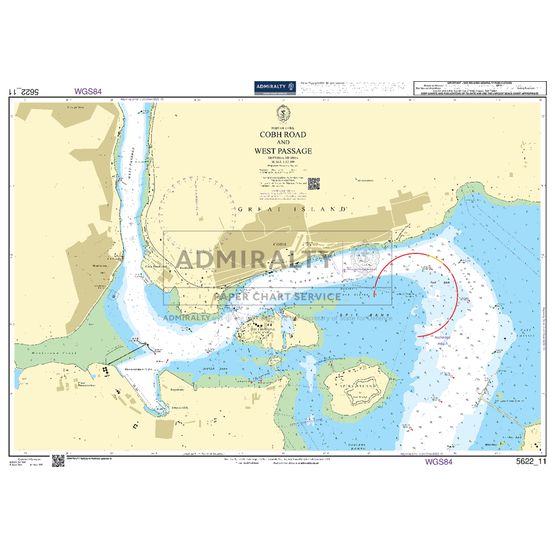 Admiralty 5622_11 Small Craft Chart - Cobh Road &amp; West Passage (South Coast Ireland)