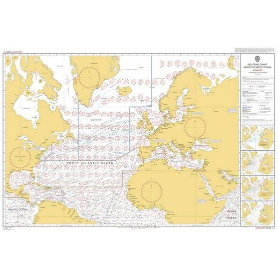 Admiralty 5124(1) Routeing Chart - North Atlantic Ocean - January