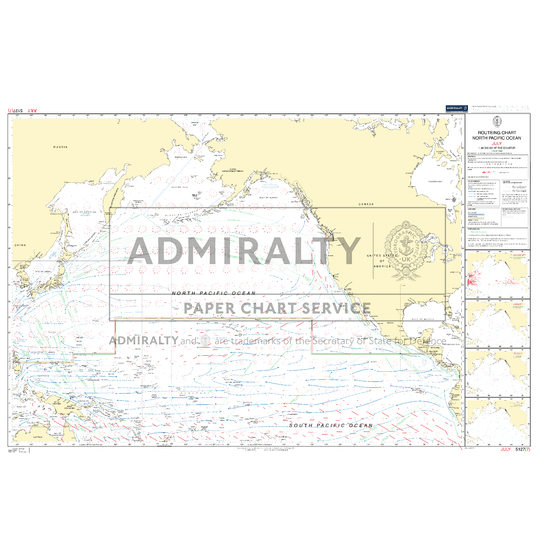 Admiralty 5127(7) Routeing Chart - North Pacific Ocean - July