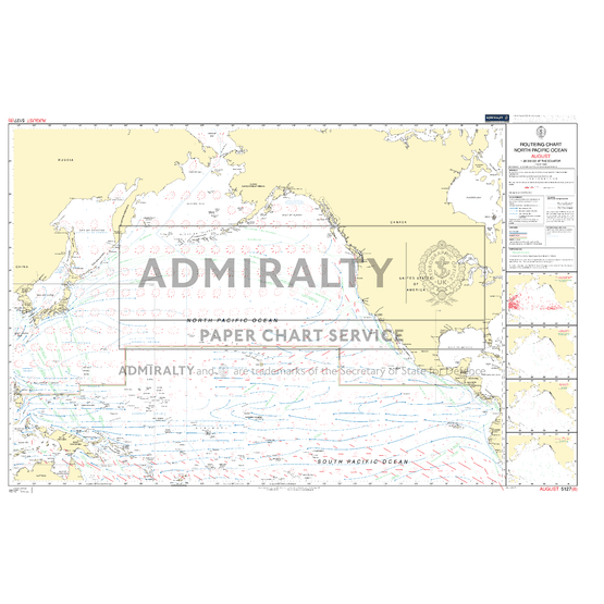 Admiralty 5127(8) Routeing Chart - North Pacific Ocean - August