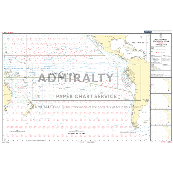 Admiralty 5128(3) Routeing Chart - South Pacific Ocean - March