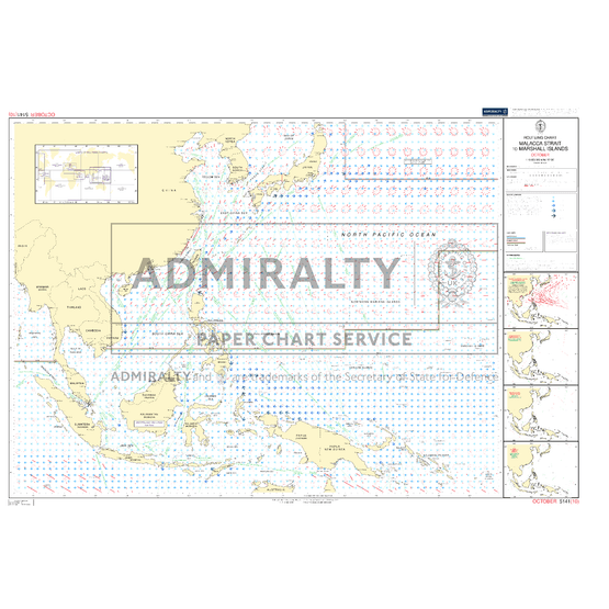 Admiralty 5141(10) Routeing Chart, Malacca Strait to Marshall Islands - October