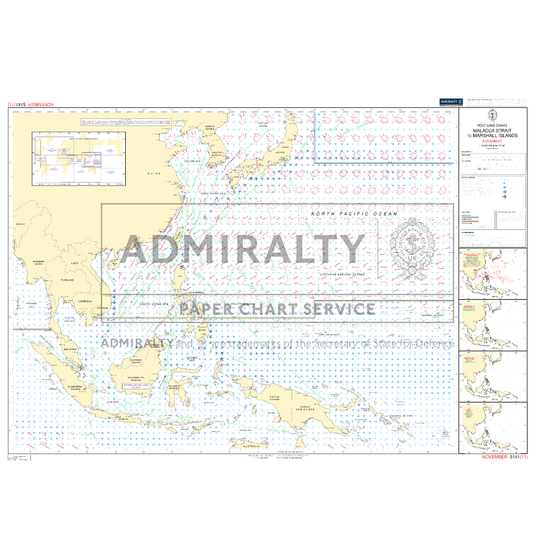 Admiralty 5141(11) Routeing Chart, Malacca Strait to Marshall Islands - November