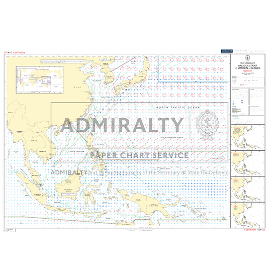 Admiralty 5141(2) Routeing Chart, Malacca Strait to Marshall Islands - February