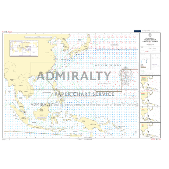 Admiralty 5141(4) Routeing Chart, Malacca Strait to Marshall Islands - April