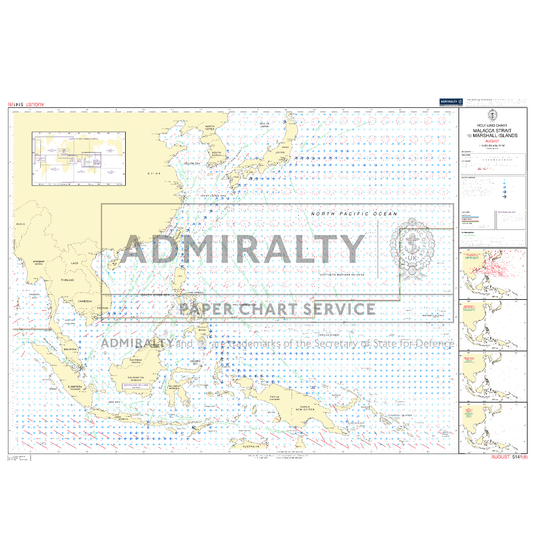 Admiralty 5141(8) Routeing Chart, Malacca Strait to Marshall Islands - August