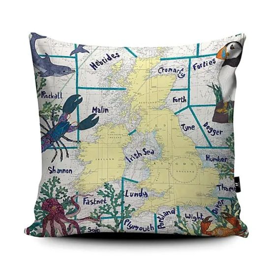 Hannah Wisdom The Shipping Forecast Cushion