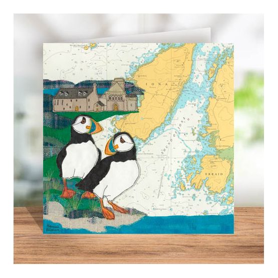 Hannah Wisdom Puffins At Iona Scotland Greetings Card