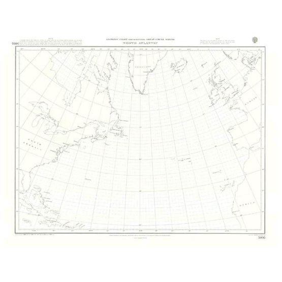 5095 North Atlantic Ocean Gnomonic Admiralty Chart