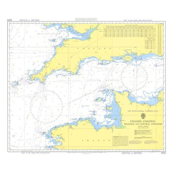 5053 English Channel - Western &amp; Central Portions Instructional Admiralty Chart