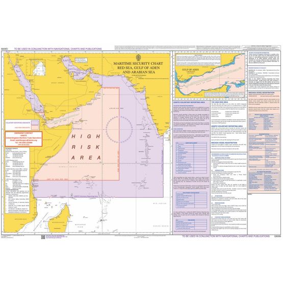 Q6099 Maritime Admiralty Security Chart - Red Sea, Gulf of Aden &amp; Arabian Sea