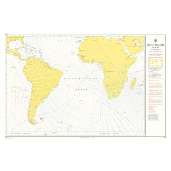 Admiralty 5376 Magnetic Variation, 2005 &amp; Annual Rates of Change - South Atlantic Ocean