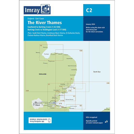 Imray Chart C2: The River Thames - Teddington to Southend