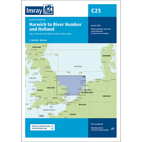 Imray Chart C25: Harwich to River Humber &amp; Holland