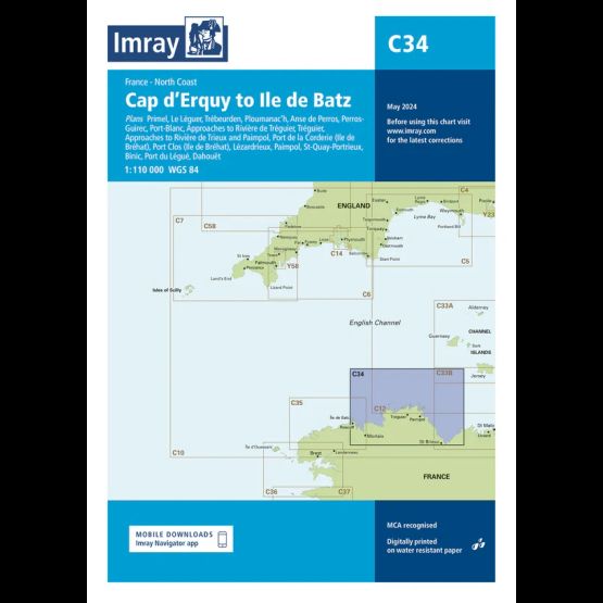 Imray Chart C34: Cap d'Erquy to Ile de Batz