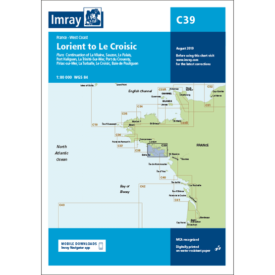 Imray Chart C39: Lorient to Le Croisic