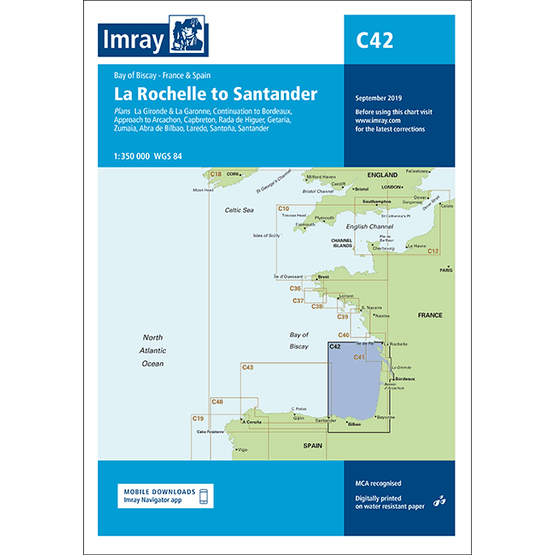 Imray Chart C42: La Rochelle to Santander