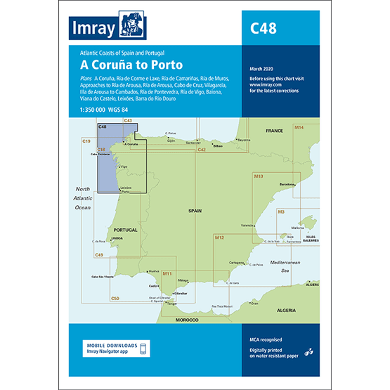 Imray Chart C48: A Coruna to Porto