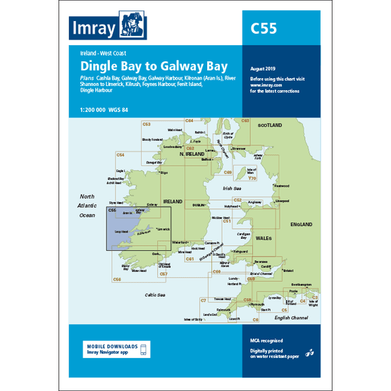 Imray Chart C55: Dingle Bay to Galway Bay