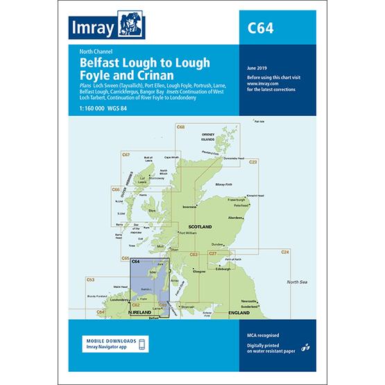 Imray Chart C64: Belfast Lough to Lough Foyle and Crinan