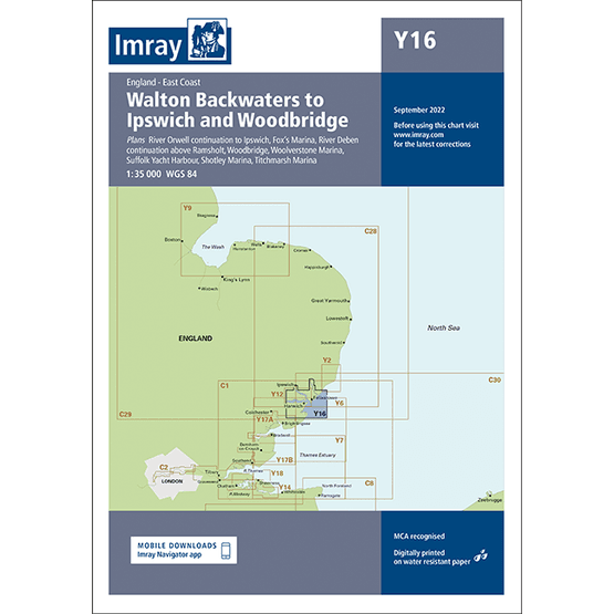 Imray Chart Y16: Walton Backwaters to Ipswich and Woodbridge