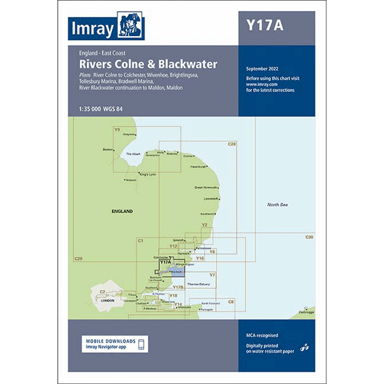 Imray Chart Y17A: The Rivers Colne &amp; Blackwater