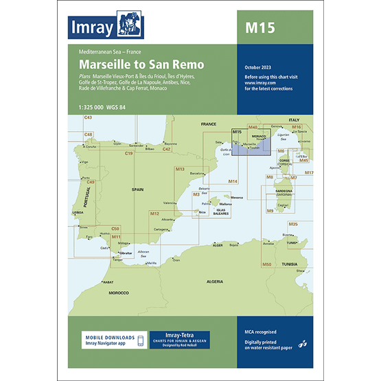 Imray Chart M15: Marseille to San Remo
