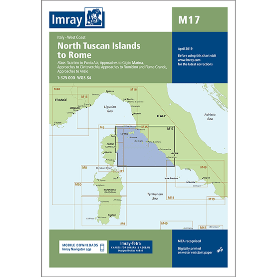 Imray Chart M17: North Tuscan Islands to Rome
