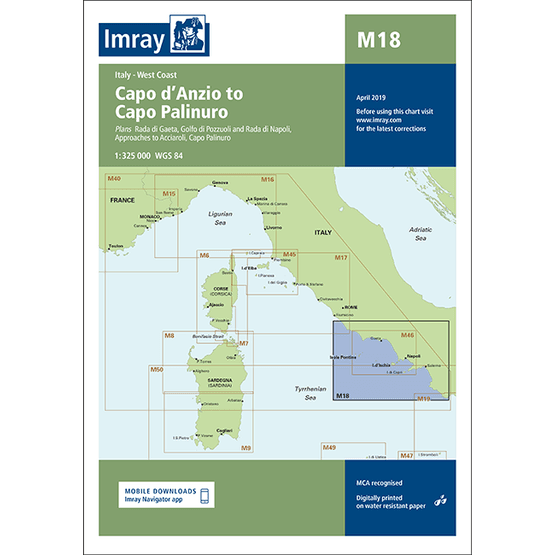 Imray Chart M18: Capo d'Anzio to Capo Palinuro