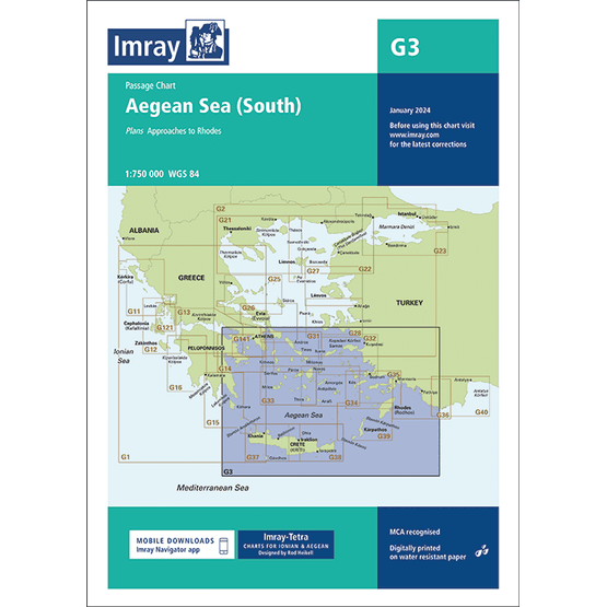 Imray Chart G3: Aegean Sea (South) Passage Chart
