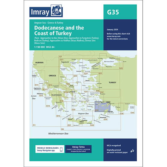 Imray Chart G35: Dodecanese and the Coast of Turkey
