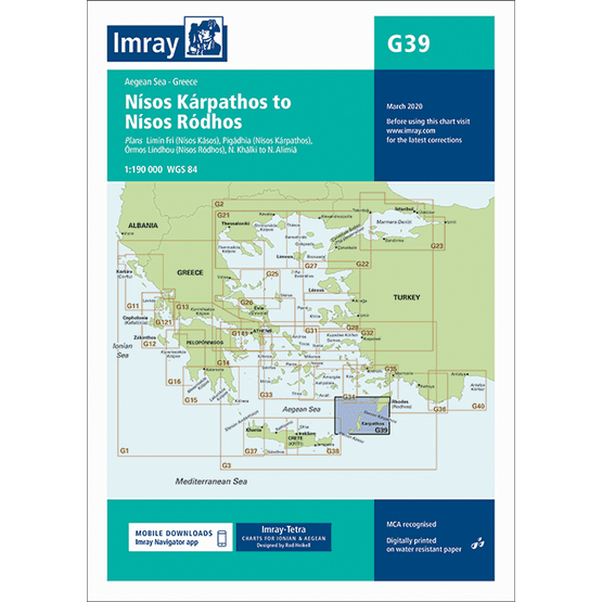 Imray Chart G39: Nisos Karpathos to Nisos Rhodos
