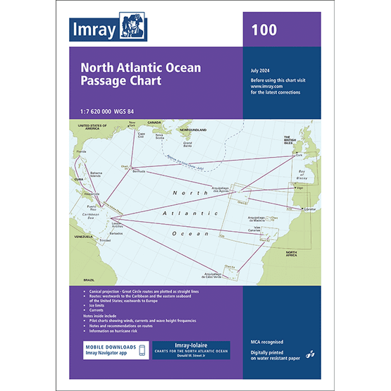 Imray Chart 100: North Atlantic Passage Chart