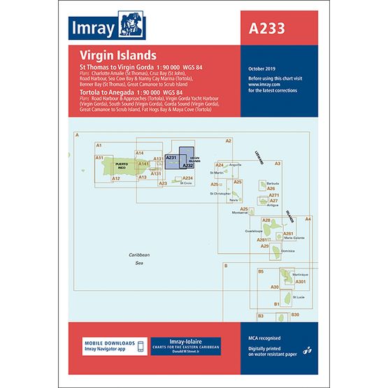 Imray Chart A233: Virgin Islands (A231 &amp; A232)