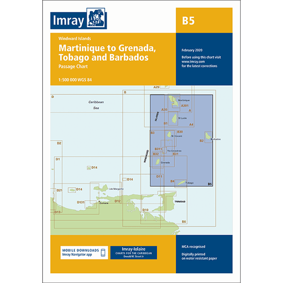 Imray B5 Martinique to Tobago and Barbados Passage Chart