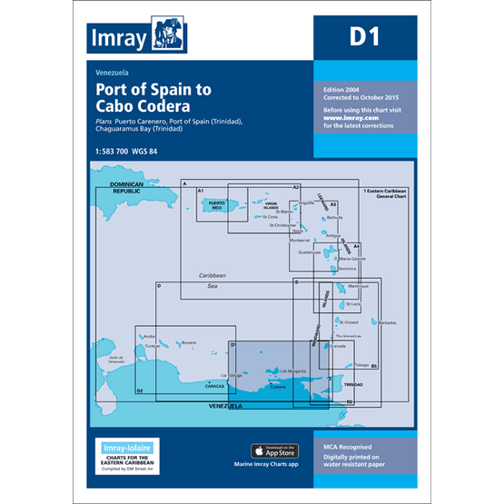 Imray Chart D1: Port of Spain to Cabo Codera