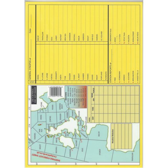 Shipping Forecast Area Sheet