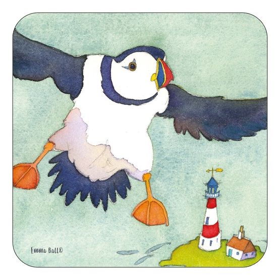 Emma Ball Flying Puffin Single Coaster