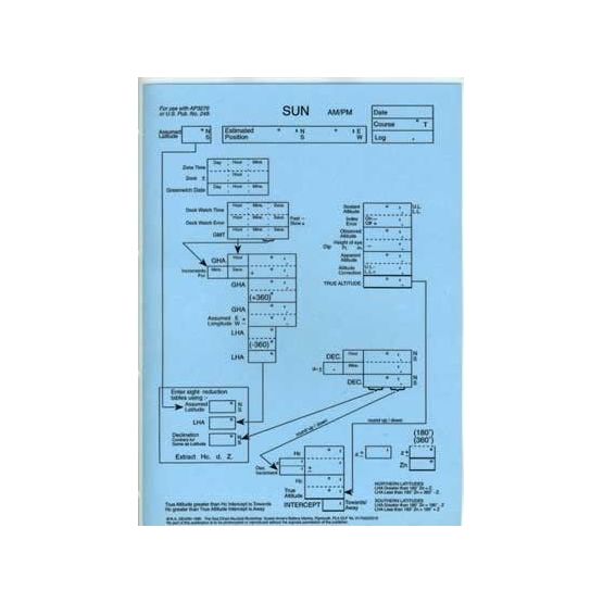 Laminated Sight Reduction Forms - Sun