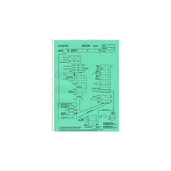 Admiralty Laminated Moon Navigation Sight Reduction Form