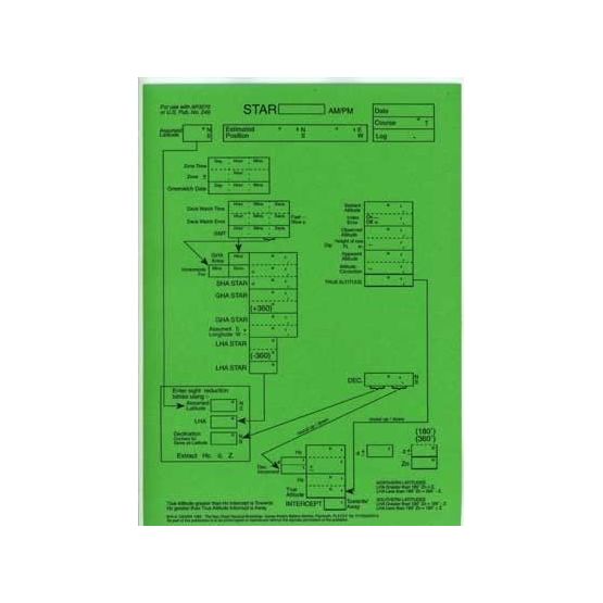Laminated Sight Reduction Forms - Star