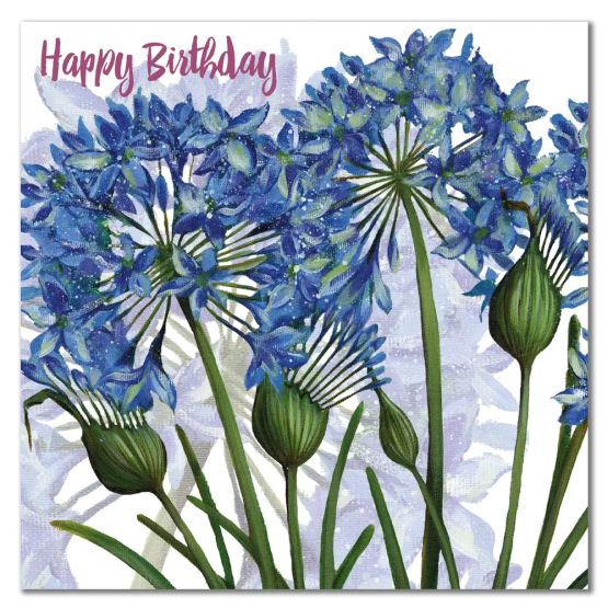 Emma Ball Birthday Agapanthus Greetings Card