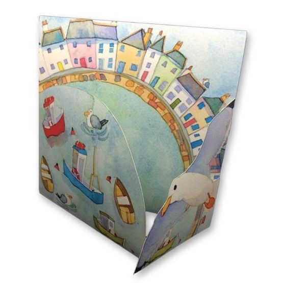 Emma Ball Coastal Die Cut Cards - Harbour Boats