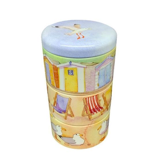 Emma Ball Beach Huts Stacking Storage Tins