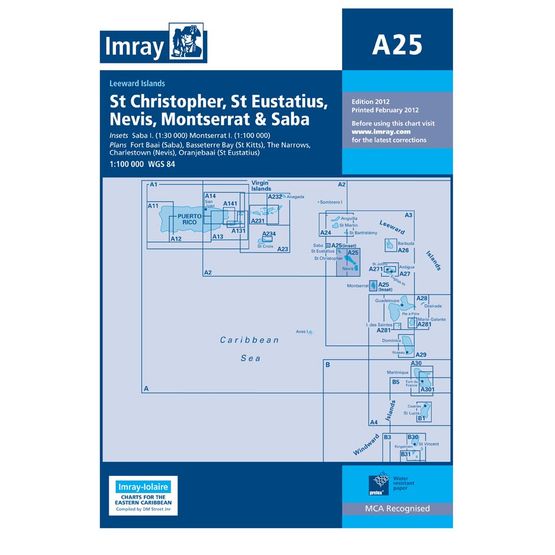 Imray Chart A25: St Eustatius, St Christopher, Nevis, Monserrat &amp; Saba
