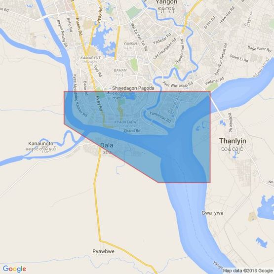 833 Rangoon River and Approaches Admiralty Chart