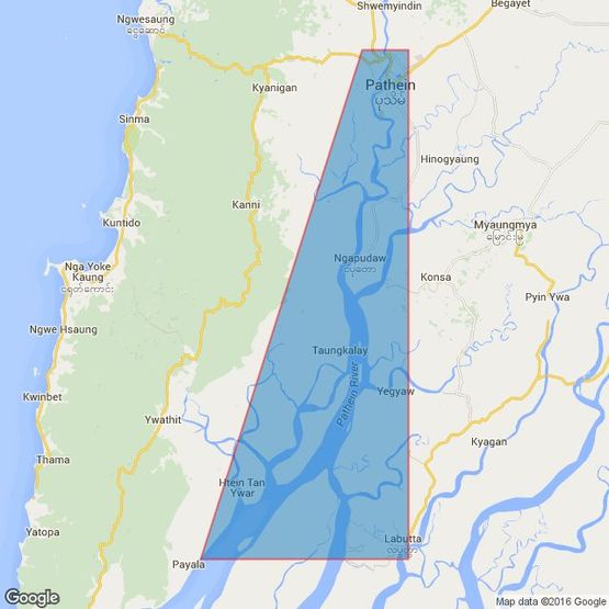834 Bassein River and Approaches Admiralty Chart
