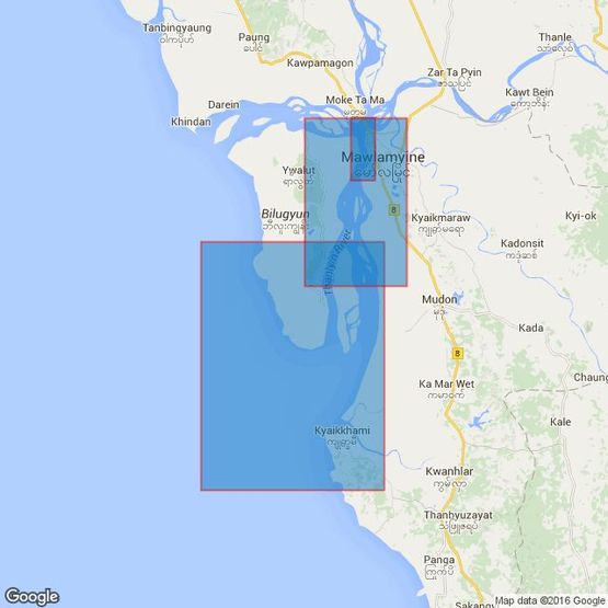 1845 Moulmein River And Approaches Admiralty Chart